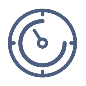 Blue cartoon outline of  a temperature control unit with a dial.