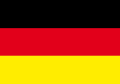 German flag. The flag is made up of 3  horizontal lines, one black, one red and one yellow.