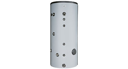 White
  tubular heating system with silver circles around the aqua tank on a white
  background image